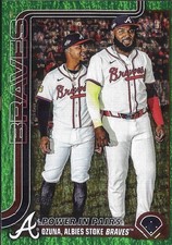2025 Topps Update Series - Power in Pairs Albies Ozuna #US229 Green /99 Braves
