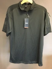 TACVASEN Mens Polo Polyester Quick Dry Athletic Short Sleeve Tactical Black S