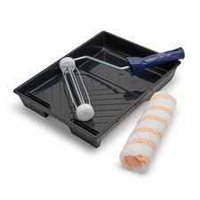 Trade Medium Pile Paint Roller Set Tray 9" 3 Piece Reduced Spatter 3281127-90