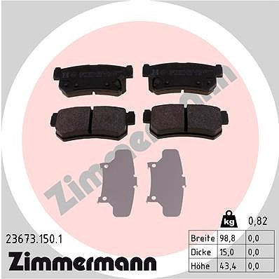 Zimmermann Bremsbelagsatz, Scheibenbremse Hinterachse U.A. FüR Daewoo, Ssangyong-image