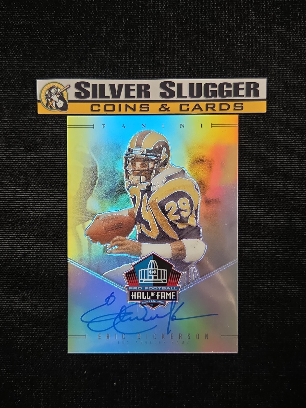 2025 Eric Dickerson Panini Pro Football Hall of Fame HOF On Card Auto Silver /50