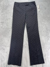 Elie Tahari Dress Pants Women 6 Black Bootcut Floral Stretch Mid Rise Formal