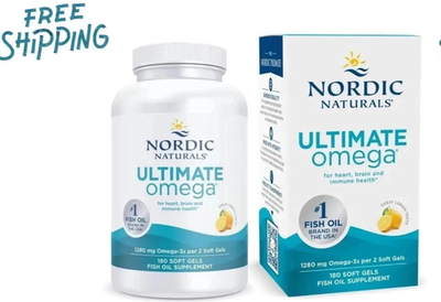 #ad Nordic Naturals Ultimate Omega Lemon Flavour 1280 mg 180 Soft Gels EXP 03 2028 $17.25