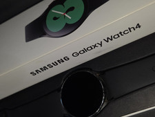 Samsung Galaxy Watch4 40mm Black Aluminum Case, Black Silicone Band, 16GB Box