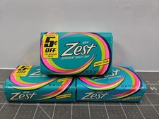 3 Vtg Zest Deodorant Beauty Bar Soap - Super Size Bar - 7 3/4 oz - USA - NOS
