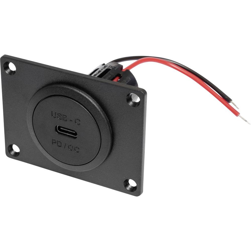 Chargeur USB-C encastrable ProCar 12V 24V Power Delivery et Quick Charge sans LED