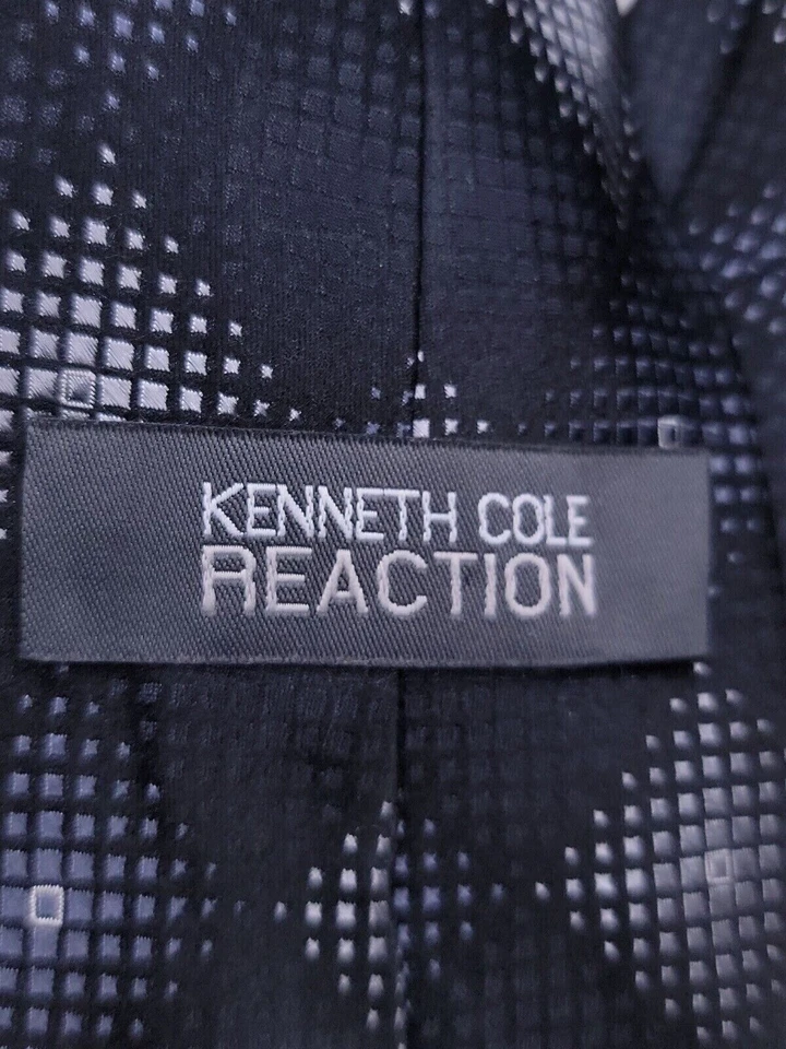 Kenneth Cole Reaction Mens Formal Necktie 59"Lx3.5"W Black/Gray Neck Tie - Image 3 of 4