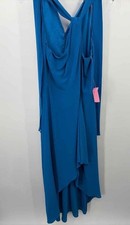 Pre-Owned Mark & James Badgley Mischka Blue Size 8 Long Evening Gown