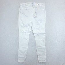 Judy Blue Jeans Womens 15/32 White Skinny Fit Distressed Mid Rise Stretch Denim