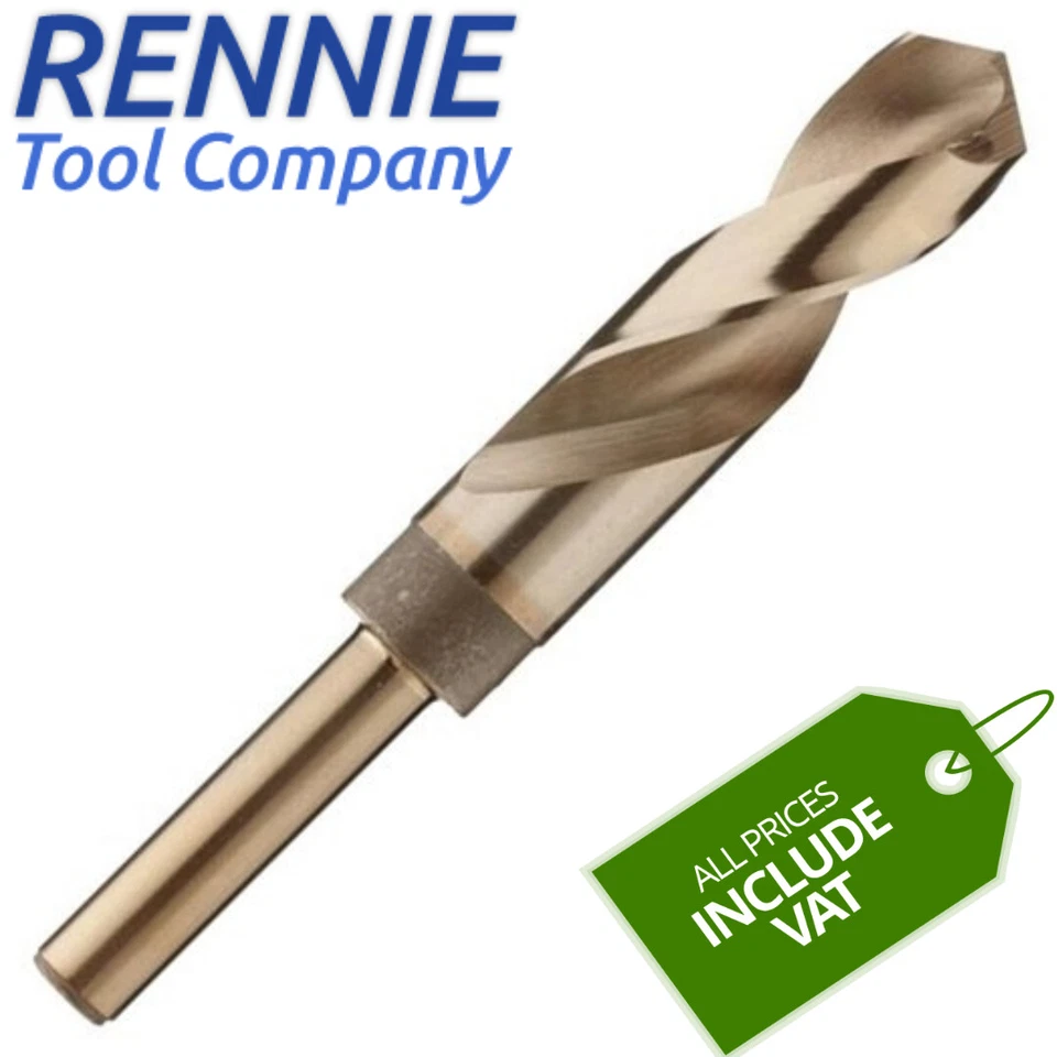 RENNIE TOOL COMPANY HSS Cobalt Blacksmith Drill Bit Reduced Shank Drills Metric Sizes 13.5mm - 40mm