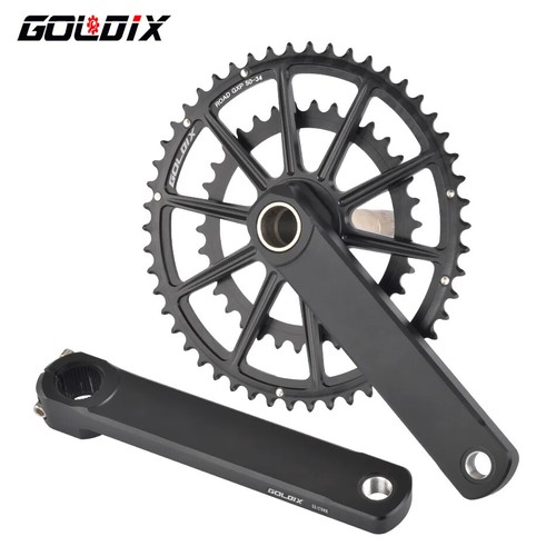 Road Bicycle Crankset 165/170/175mm Crank Double Chainring Crown with BB - Picture 6 of 30