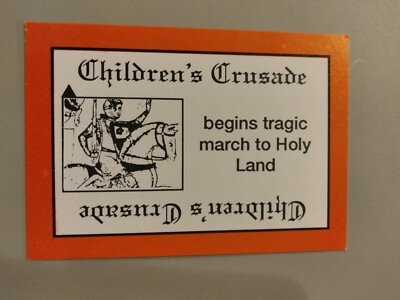 PERSPECTIVE Time Line Game 1992 card used CHILDREN'S CRUSADE History free ship