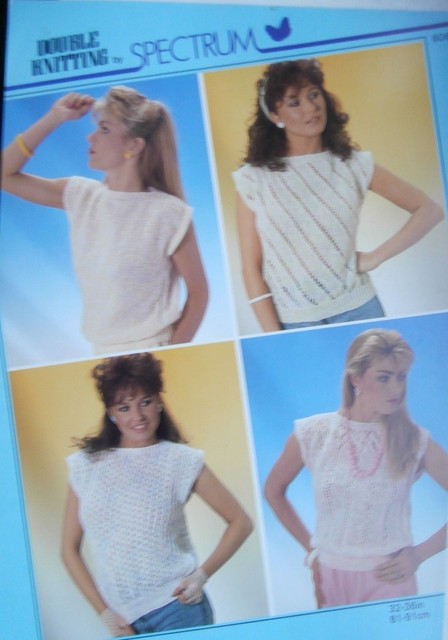 Ladies Vintage Sleeveless TOP KNITTING PATTERN summer 32-38 inch 4ply 746