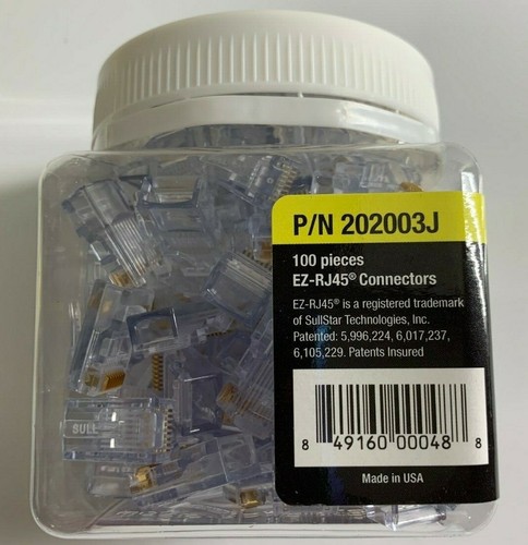EZ-RJ45® CAT5/5E Cable Connectors (100 Pc) Platinum Tools 202003J RJ 45 (New) - 第 2/5 張圖片