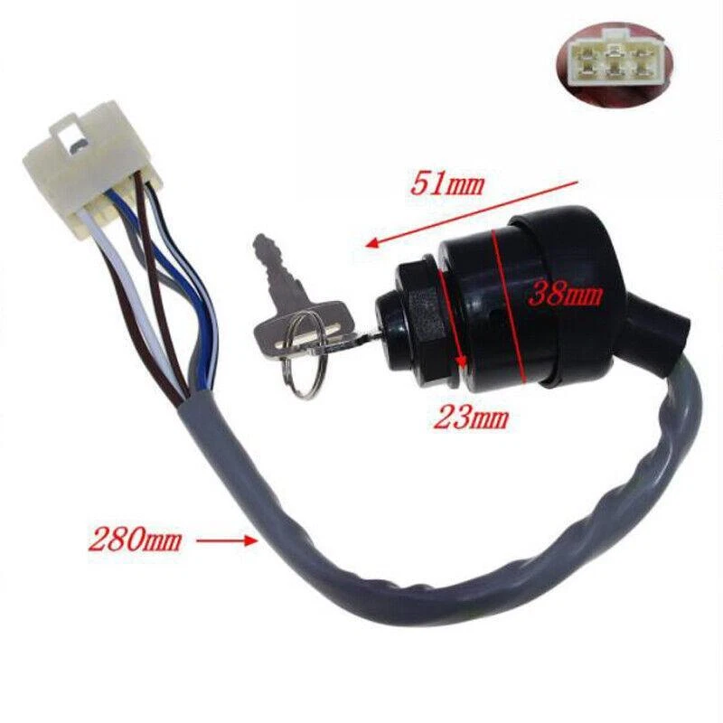 Universal Ignition Starter Switch For Motorcycle Motorbike ATV with 2 Keys Set - Imagem 2 de 4