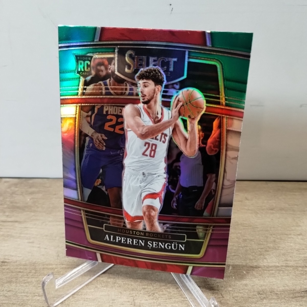 2021-22 Panini Select ALPEREN SENGUN RC Green/White/Purple Prizm Rockets #19