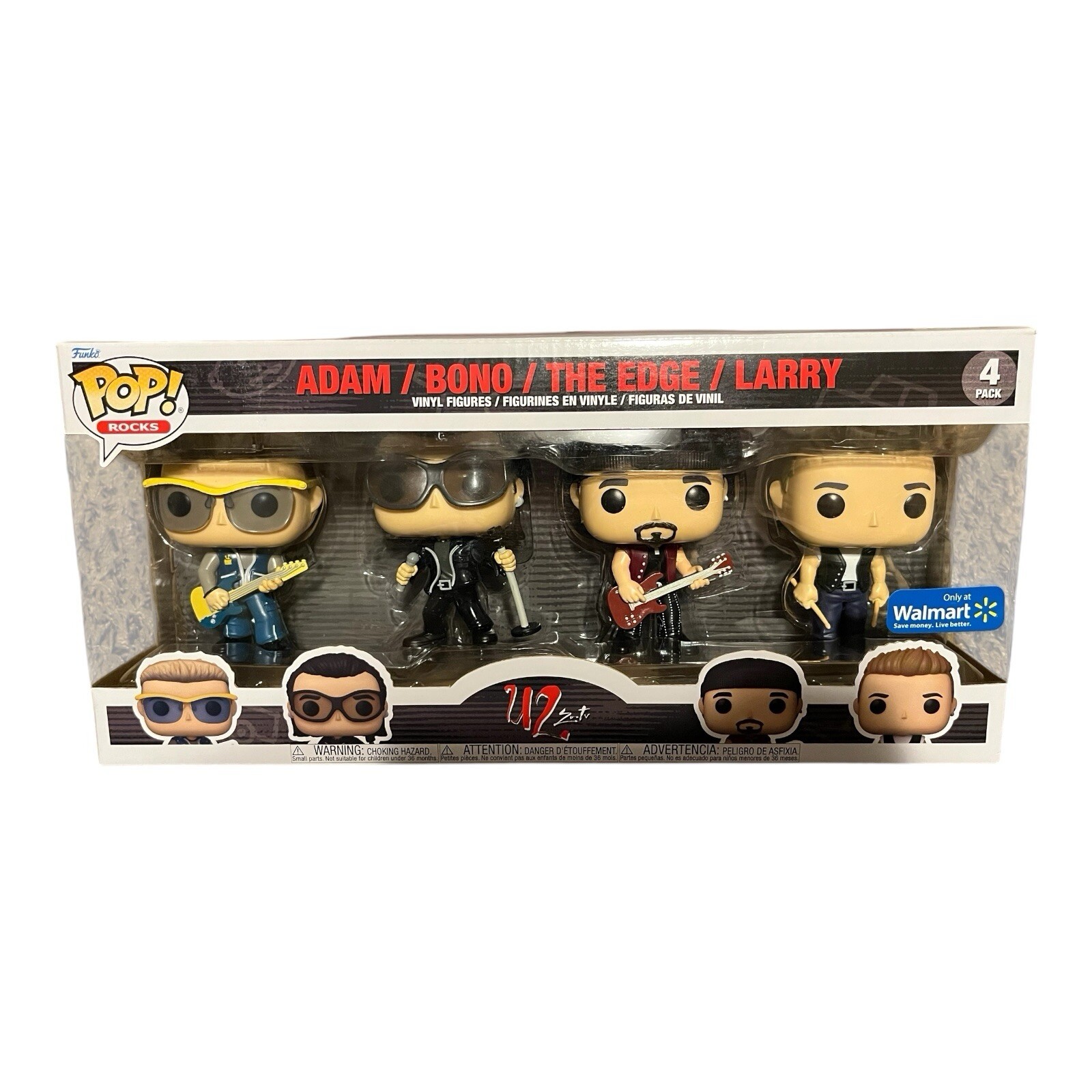 Funko Pop Rocks U2 Zoo TV 4 Pack Walmart Exclusive Bono Larry Adam The Edge