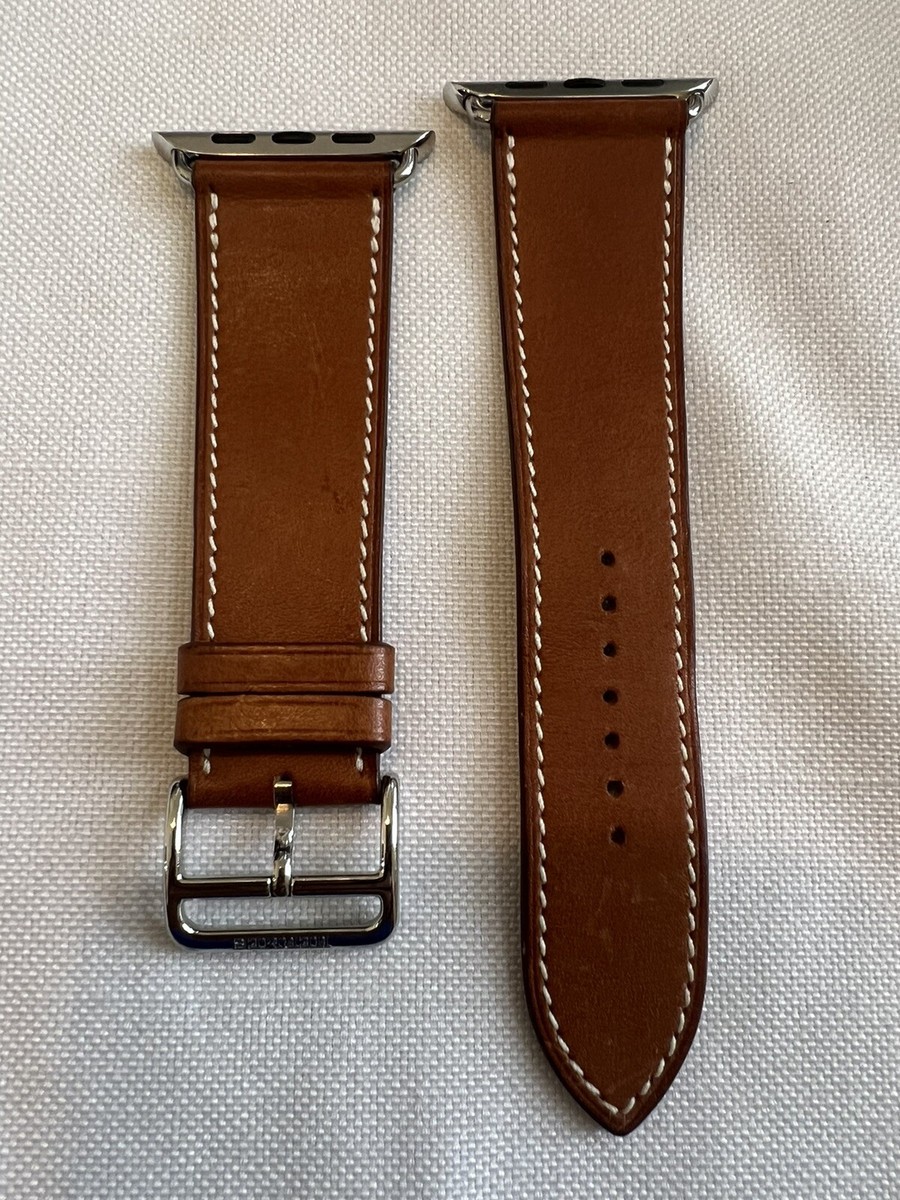 Apple Watch Hermès - 44mm Gold Single Tour Brown Apple Watch Hermès - 45mm Gold/Écru Toile H Single Tour - Apple main image 3