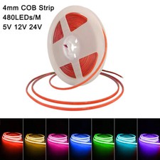 4mm COB Led Strip Light 5M 12V 24V 480LED/m Flexible Tape Lights For Room Decor