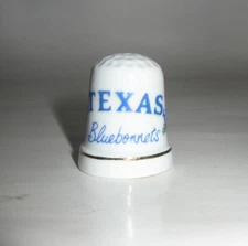 Souvenir Thimble Texas Bluebonnets Ceramic