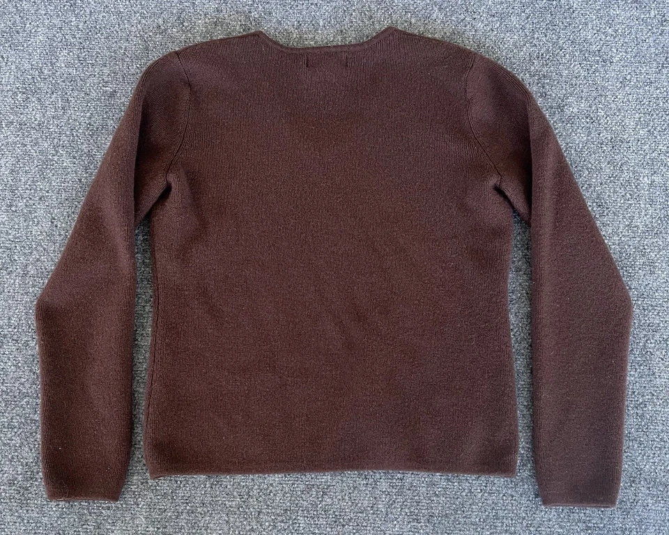 Suéter Mercer Madison Para Mujer Cuello en V Marrón Merino Elastizado Pullover Minimalista XL Foto 2 de 4