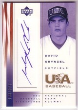 2002 USA Baseball National Team Signatures #DK David Krynzel Auto /375 - NM-MT