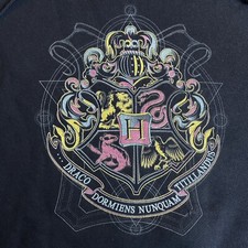 Medium Harry Potter Pullover Hooded Sweatshirt Navy Blue Hoodie Draco Hogwarts M