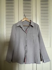 Women's Shirt Button Up Gray Long Sleeve Top S