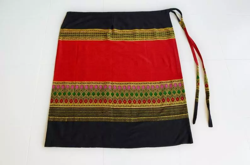 Myanmar wrap sarong, Thai sarong/skirt, Hand woven cotton fabric