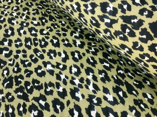 Tessuto tenda cotone stampa animalier leopardato verde e nero - larghezza 280 cm - Foto 5 di 9
