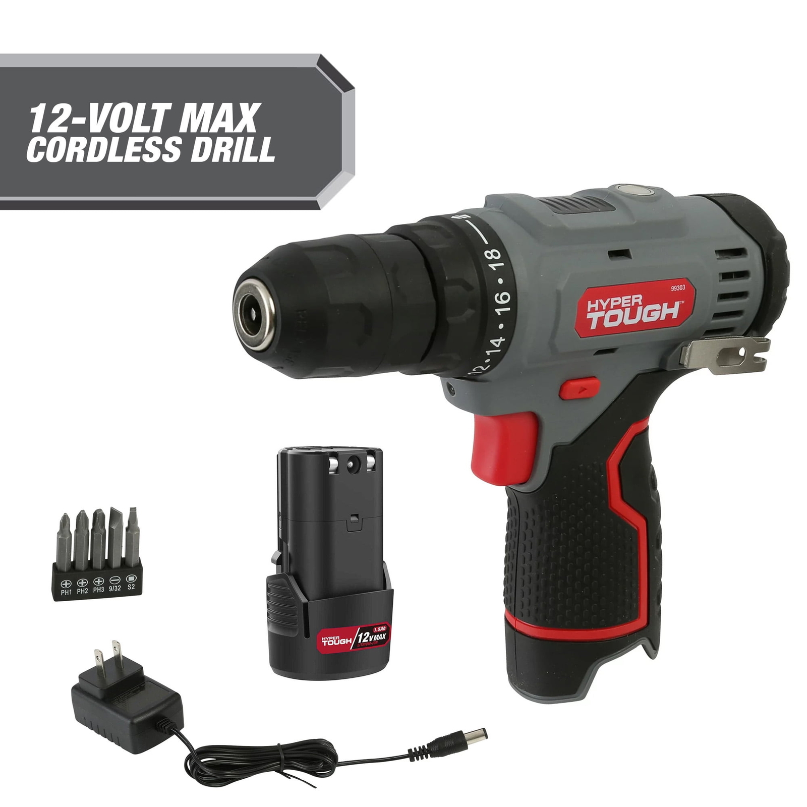12V Max Lithium-Ion Cordless 3/8-inch Drill Driver with 1.5Ah Battery, 99303