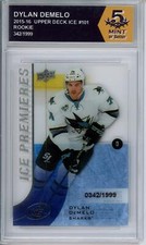 HCWPP - 2015-16 Upper Deck Ice #101 Dylan Demelo Graded Rookie RC - 294222 