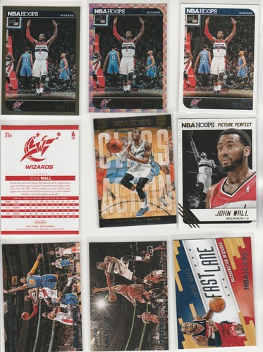 JOHN WALL 2014-15 HOOPS RAINBOW LOT (9) SILVER GOLD FOIL PARALLELS INSERTS - 第 1/2 張圖片