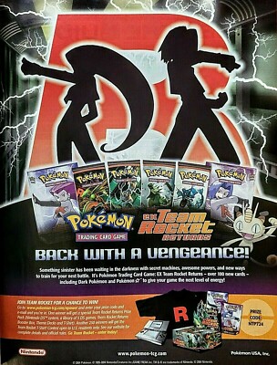 pokemon trading card game promo RARE! 2005 POKEMON EX Team Rocket Returns Trading Card Game = Promo Print  AD