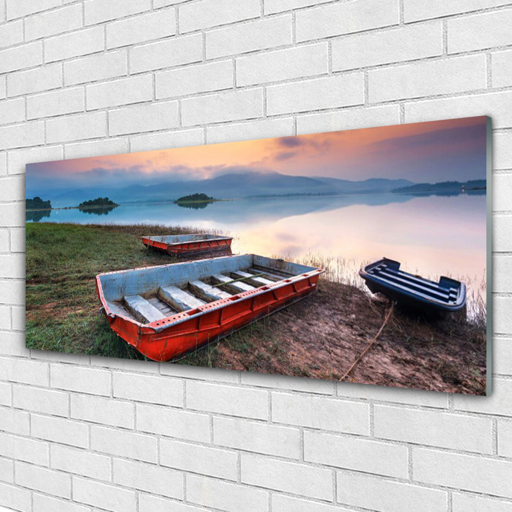 Image tableaux paysage bateau sur verre trempé de qualité galerie