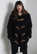 J Crew Womens Duffel Coat Jacket - Black - Size Medium M (f35)
