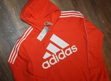 NWT ADIDAS Big & Tall Men's Essentials Athletic Sweatshirt Orange White