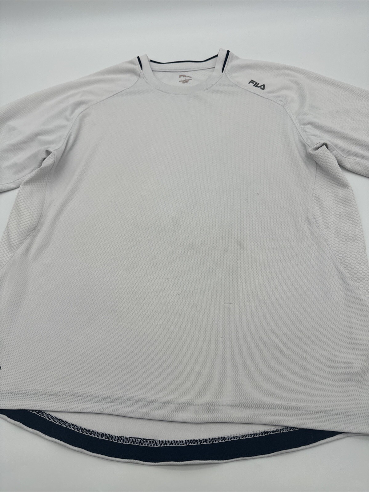 Fila T Shirt Uomo Grande Bianca Scollo a V Stampa Grafica Logo…#11420