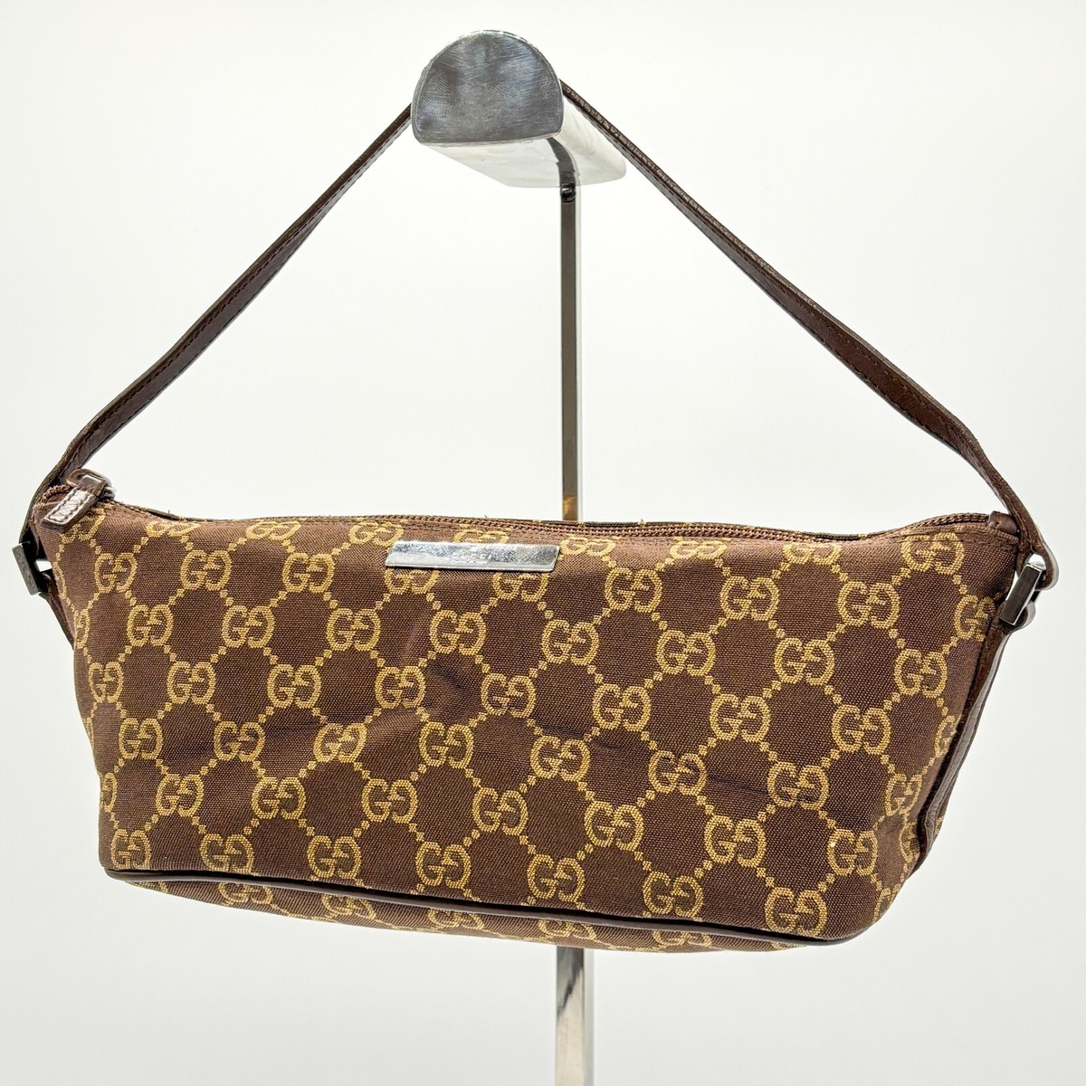バッグ GUCCI accessory pouch hand bag GG brown GUCCI Accessory Pouch Handbag Purse GG Canvas Brown Auth | eBay
