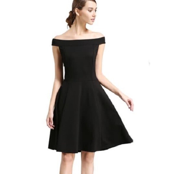 off the shoulder pleated skater dress ASOS LUXE pleated off shoulder cotton poplin mini skater dress in white