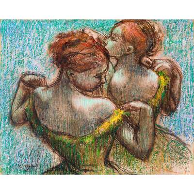 Edgar Degas, Two Dancers, Half-length, 1973, Semi-Metallic Gloss, 11'' x 14''