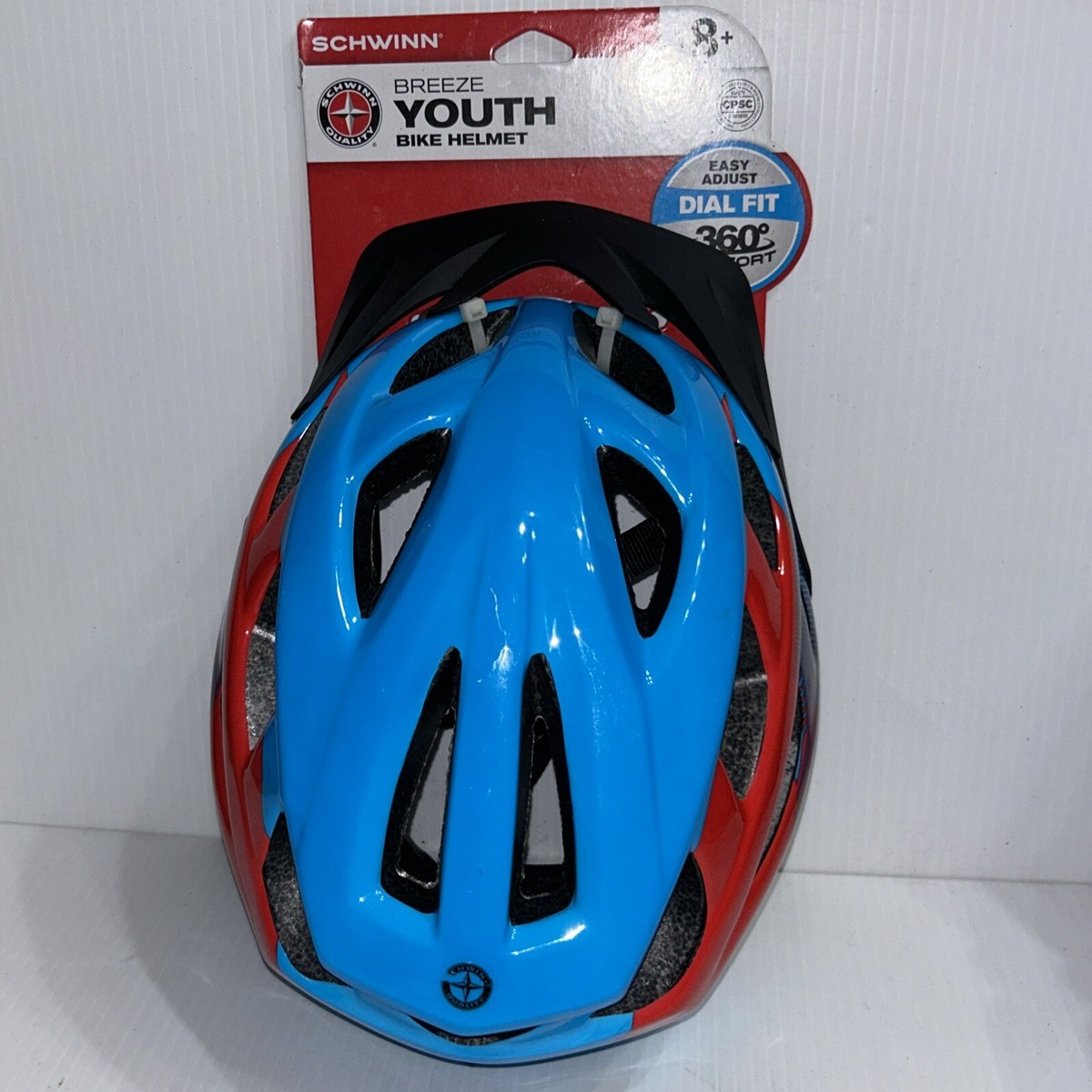 NWT Schwinn Blue Red Breeze Youth Bike Helmet size 8+ Dial Fit /77b