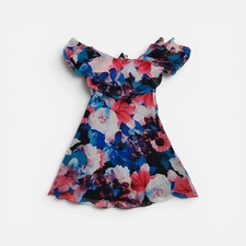 Calvin Klein NWT Floral Dress Romantic Ruffled Off The Shoulder