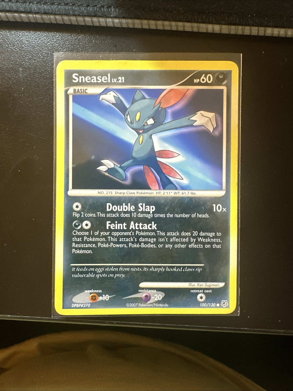 Sneasel Common Reverse Holo Diamond and Pearl 100/130 LP Pokémon TCG