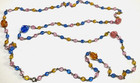 Antique 54" Long Czech Multicolor Art Glass Beads Chain Necklace — photo 3