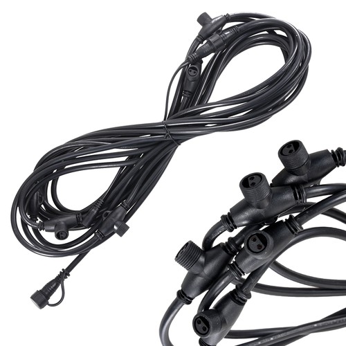 33' W/ 6 Connectors Power Cord Splicer Cable Acc for AC 12V SMD LED Meteor Light