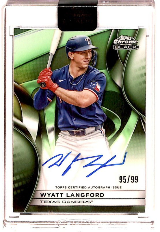 2025 Topps Chrome Black Green Refractor 95/99 Wyatt Langford Auto BG6