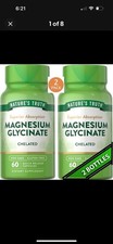 2 Pack Magnesium Glycinate 200mg 120 Caps 2x60 Sleep, Cramping, Blood Pressure