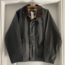 Image of Barbour Transport OS Waxed Cotton Jacket Green, Size 42 New With Tags RRP £269