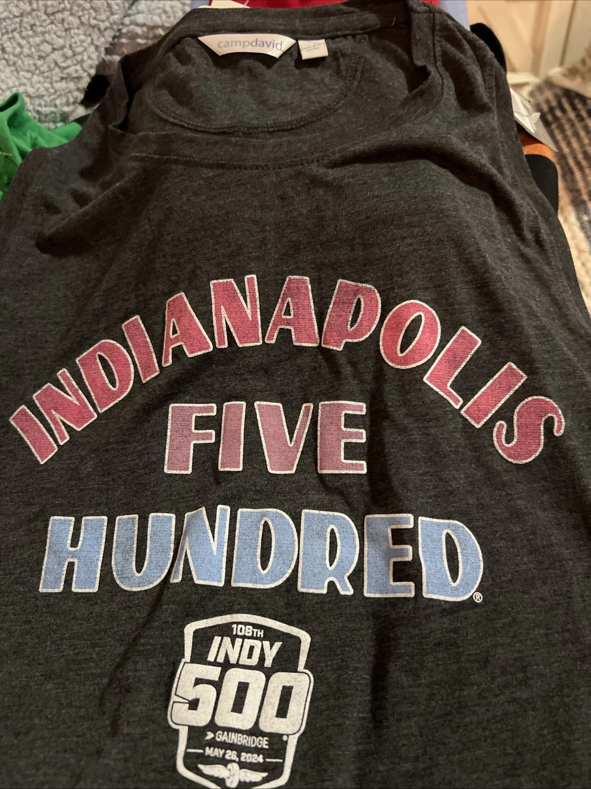 Indianapolis 500 Men’s Sleeveless Gray Tee, Sz. L